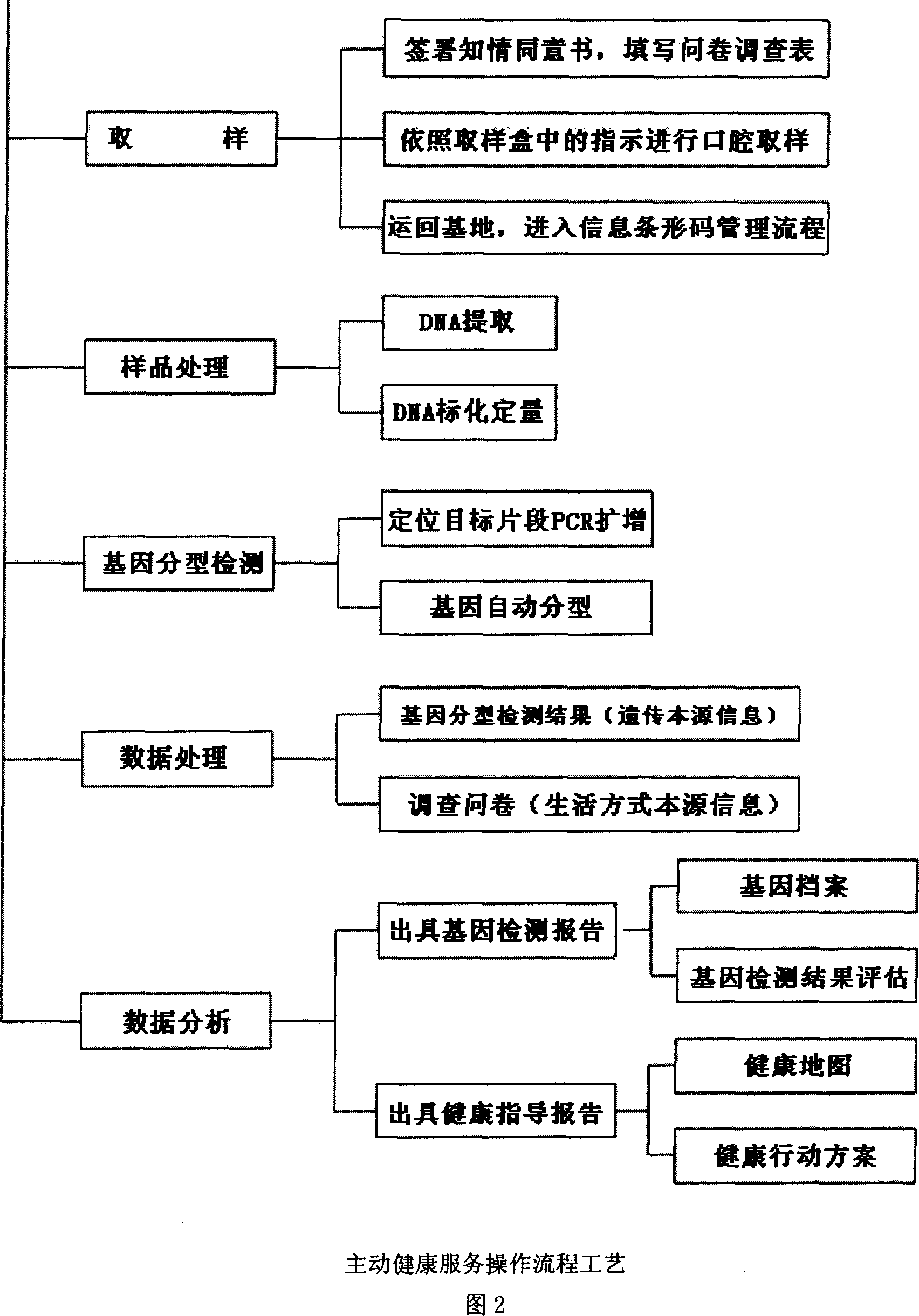 Service system and method by using technique of gene detection to provide active health service