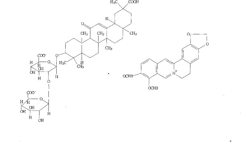 Berberine glycyrrhizic acid enantiomer salt and preparation method and usage thereof