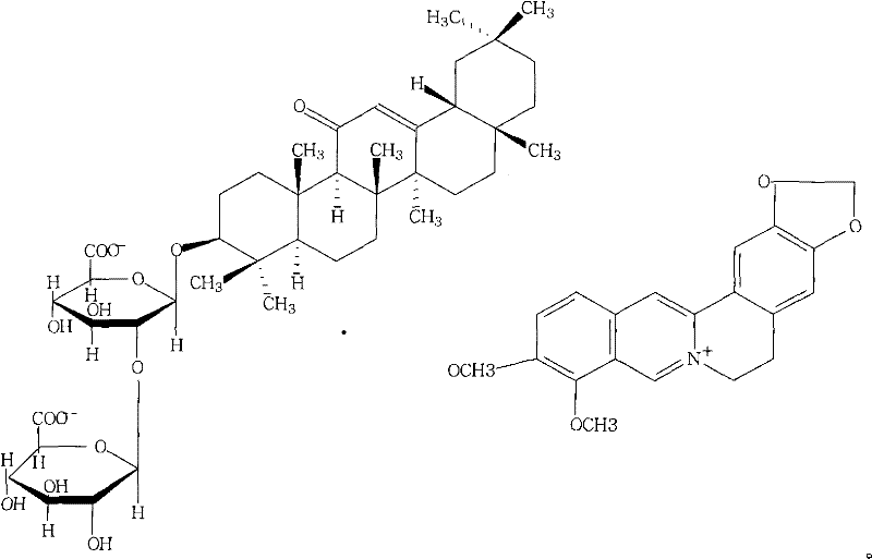 Berberine glycyrrhizic acid enantiomer salt and preparation method and usage thereof