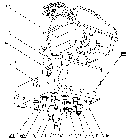 Hydraulic unit for integrated automobile brake system
