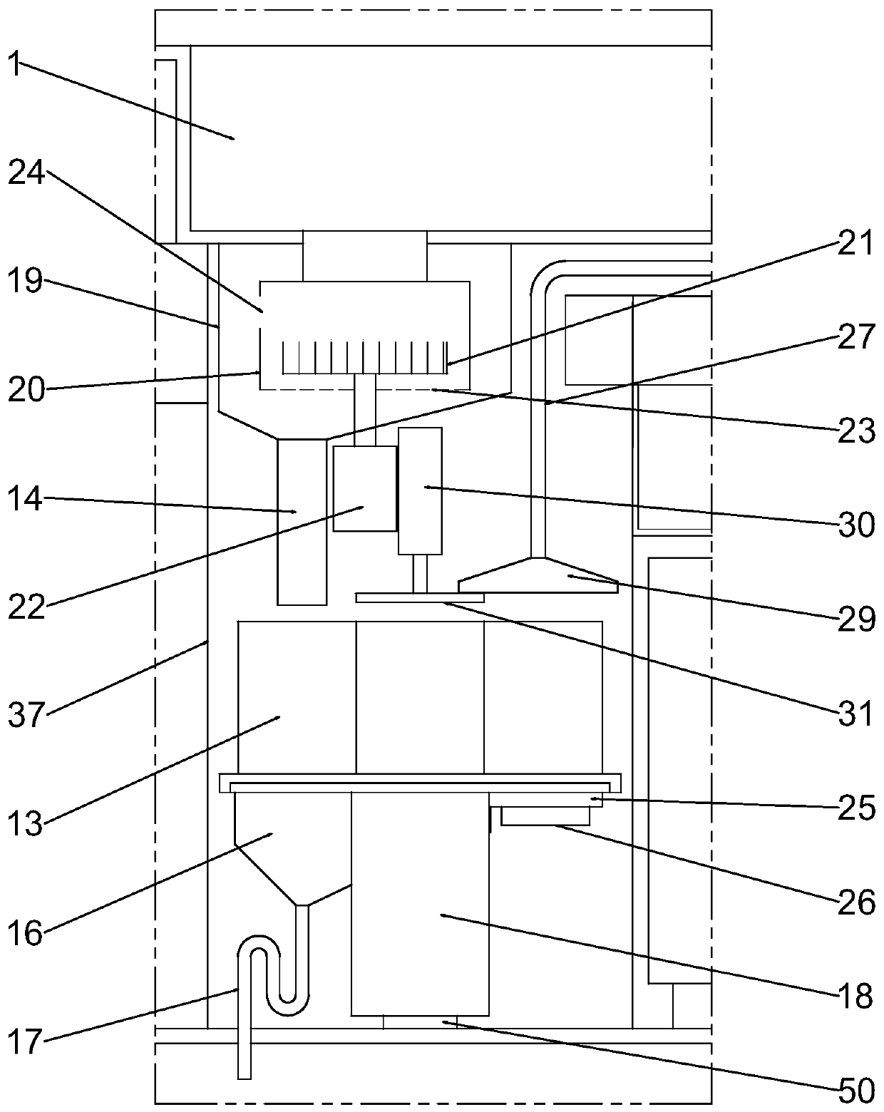 Wet garbage treatment device and household integrated multi-functional garbage sorting device