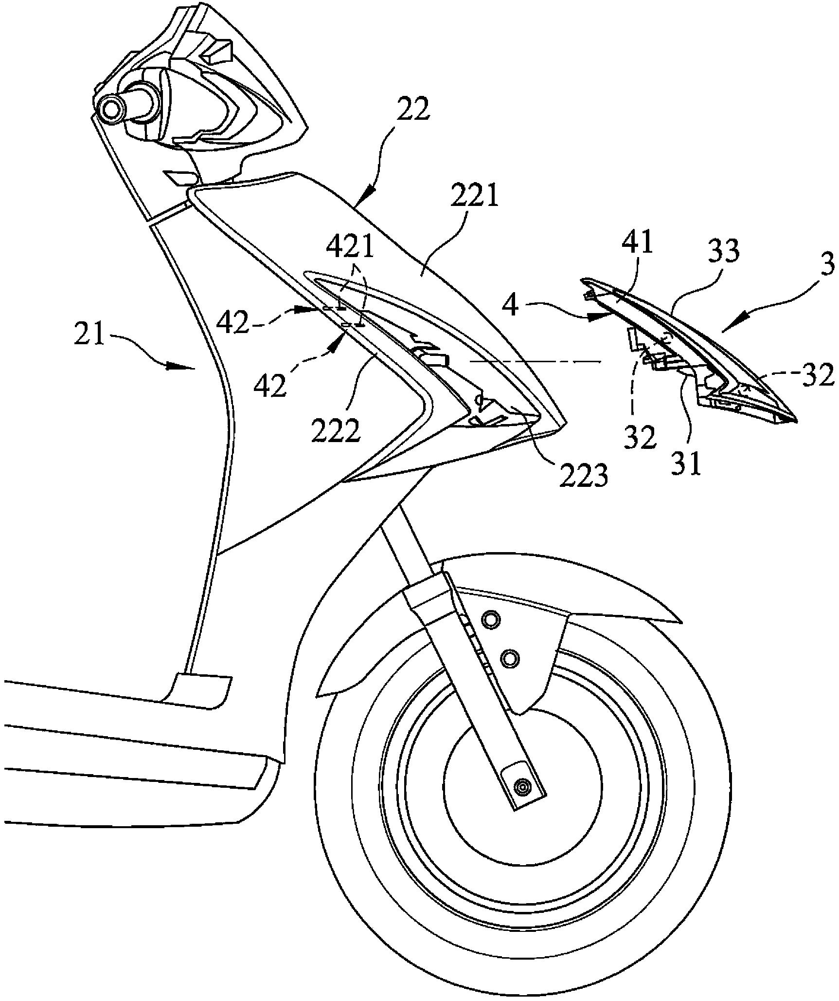 Motorcycle lamp device of motorcycle