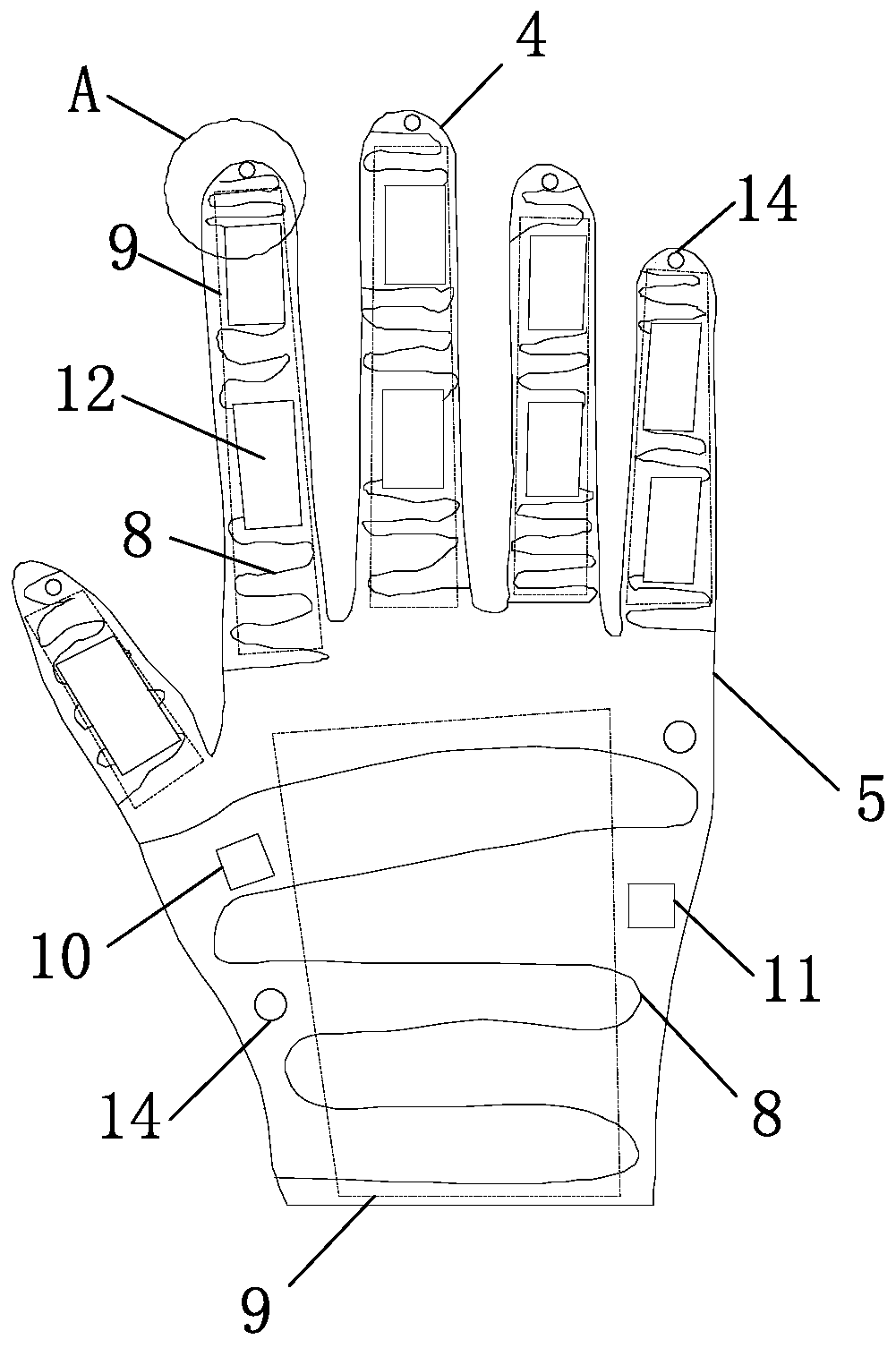 Hand nerve rehabilitation training device based on targeted regulating and controlling, and training method