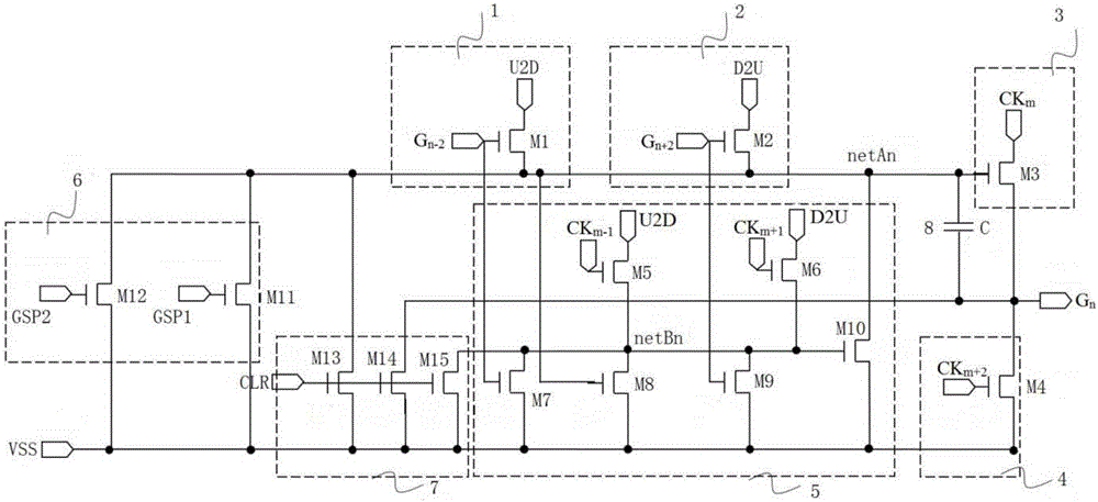 Grid drive circuit having forward and reverse scanning functions