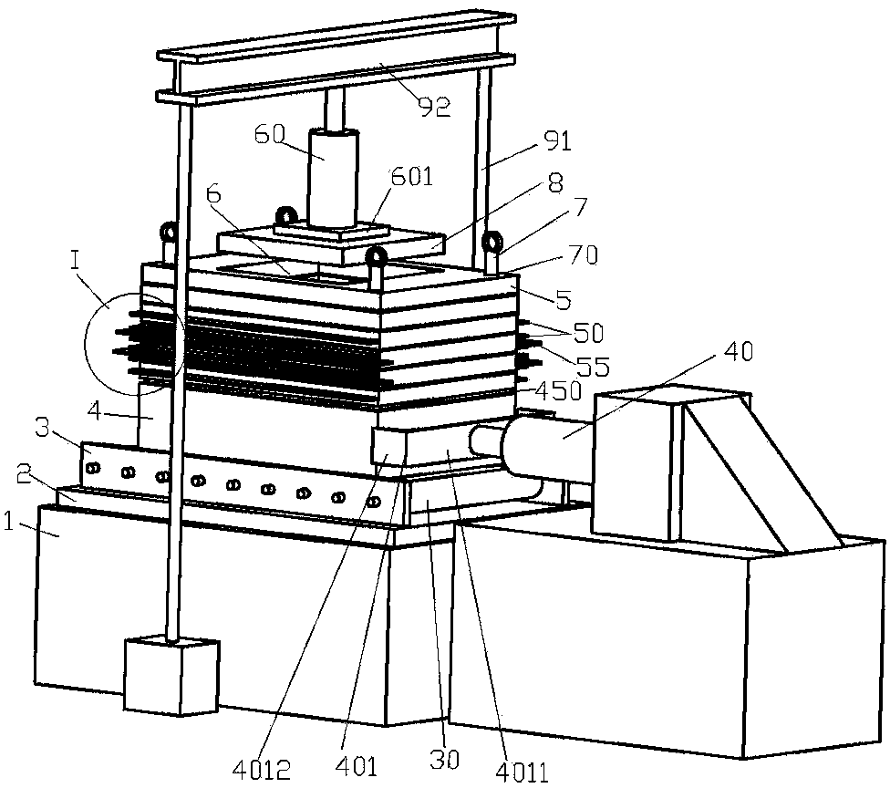 Large-size high-precision simple shear apparatus structure