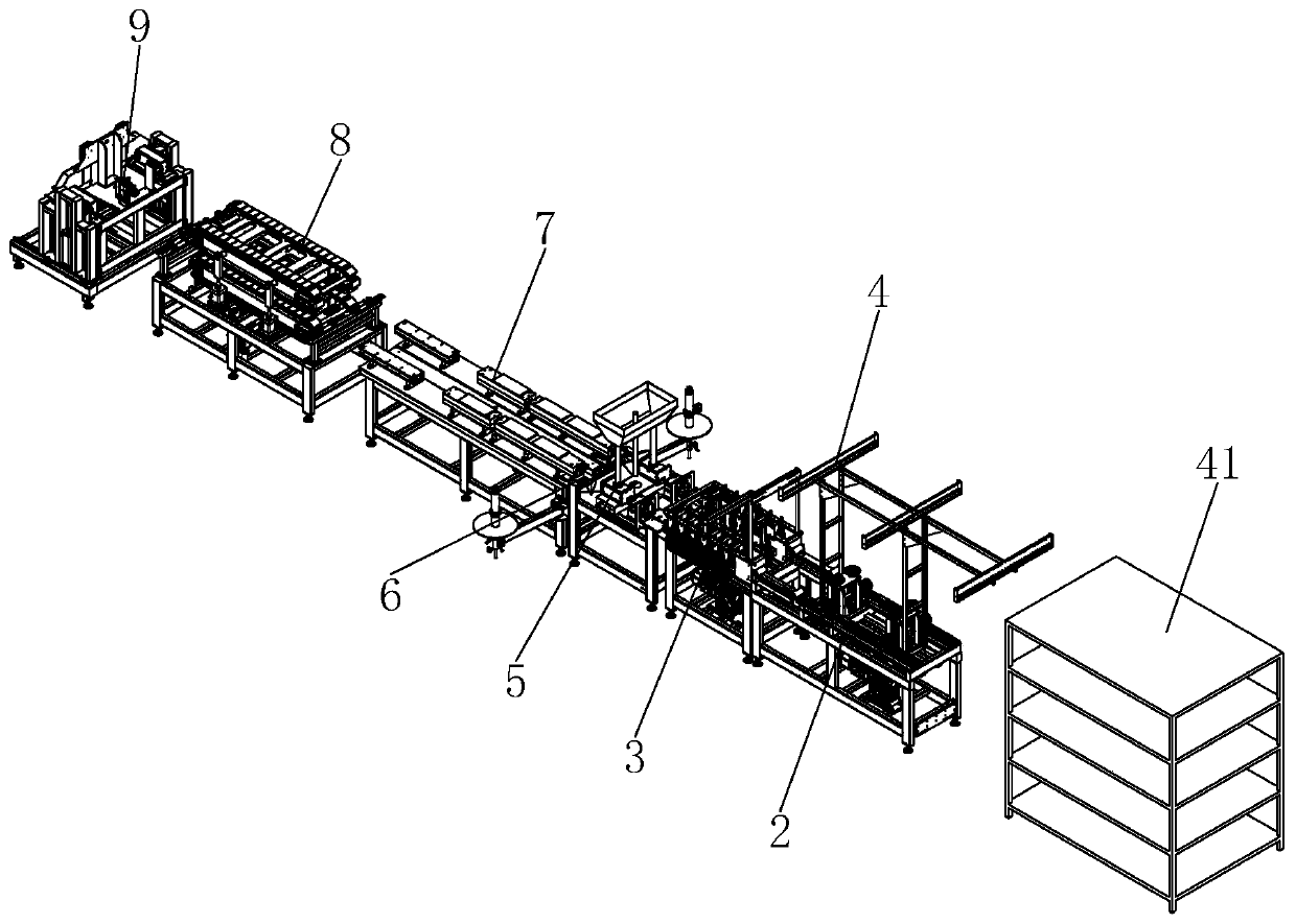 Composite square wood and production line thereof