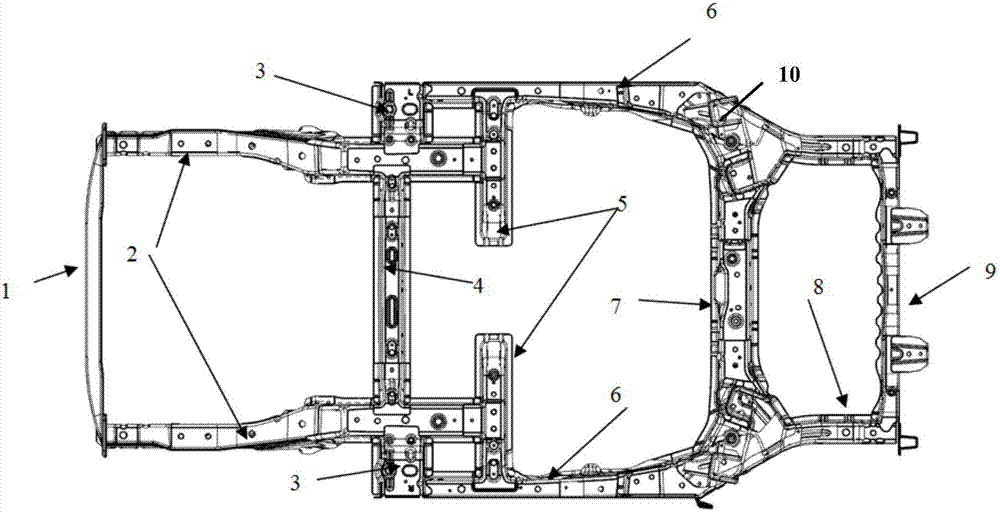 Force transmission vehicle frame
