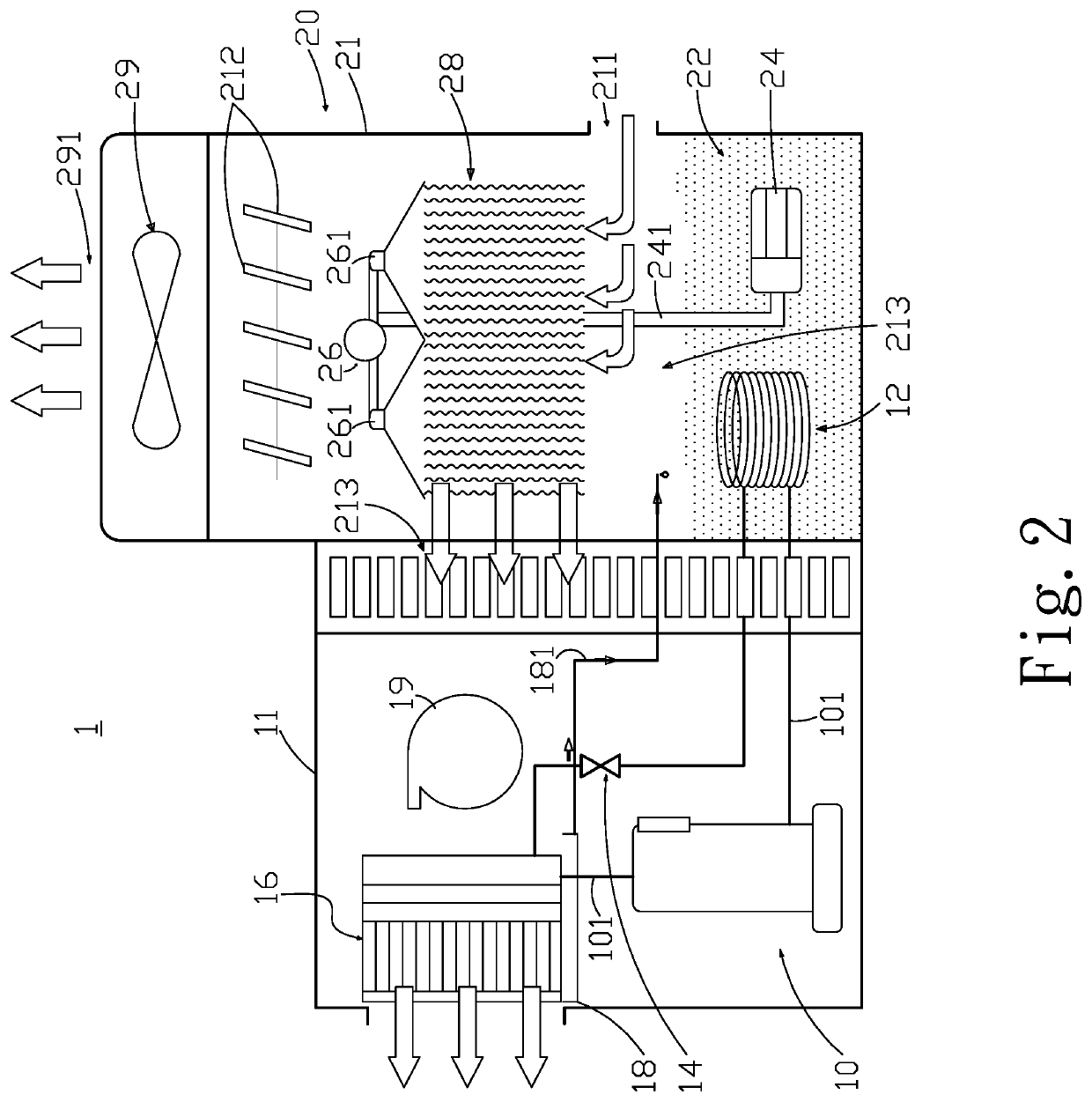 Integrated water-cooled air conditioning device