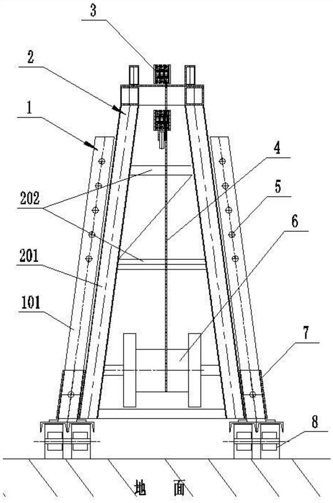 Lifting frame for bored pile in limited space