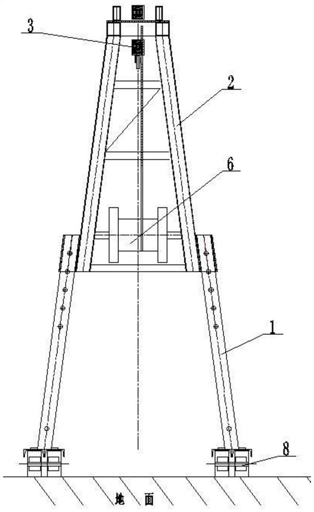 Lifting frame for bored pile in limited space