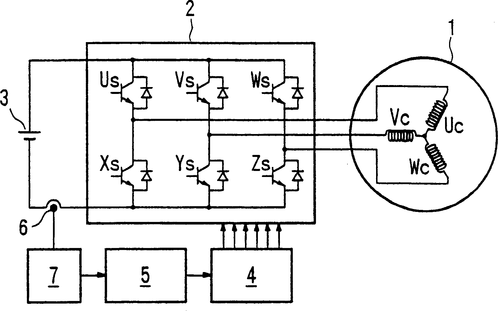 Current detecting unit for inverter