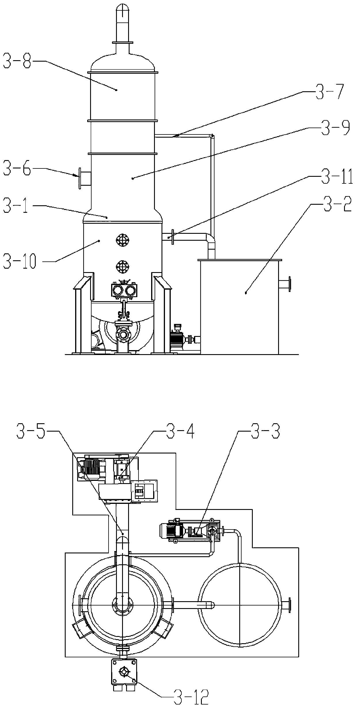 Device and process for extracting phosphorus from phosphorus mud