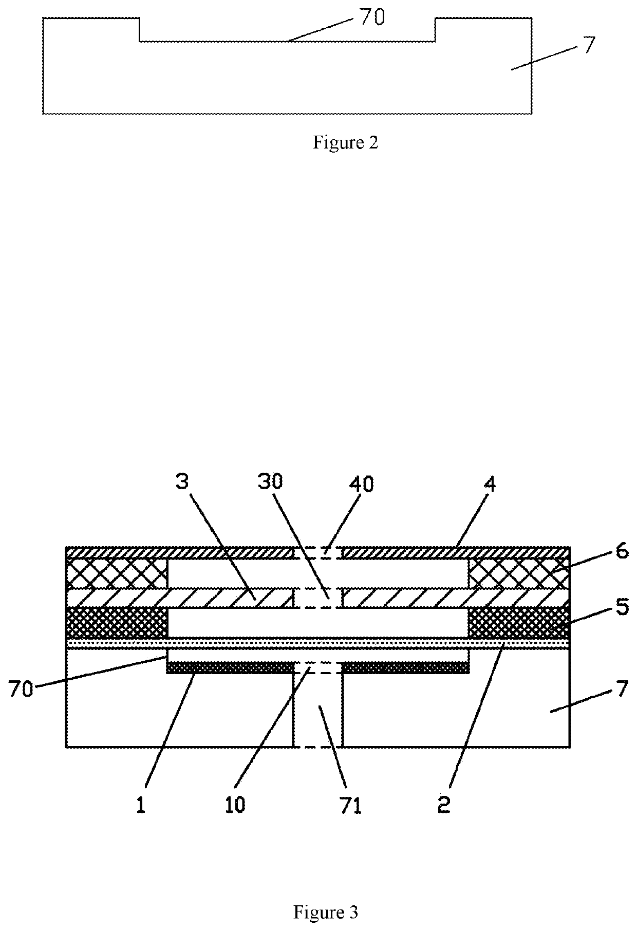 Double-membrane capacitive pressure sensor and manufacturing method