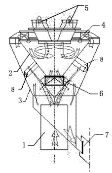 Anti-blocking device for double-in and double-out ball type coal pulverizer separator