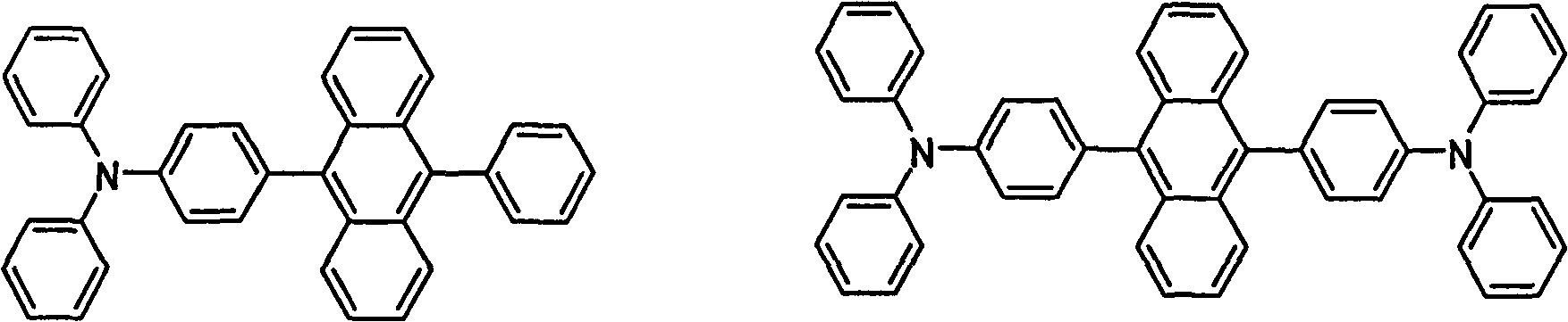 Monoanthracene derivative blue electroluminescent material, preparation and use in electroluminescent device manufacture