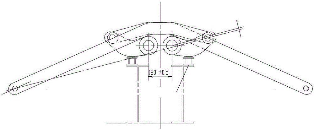 Assembling method for wagon broadsword type bottom door opening and closing mechanism