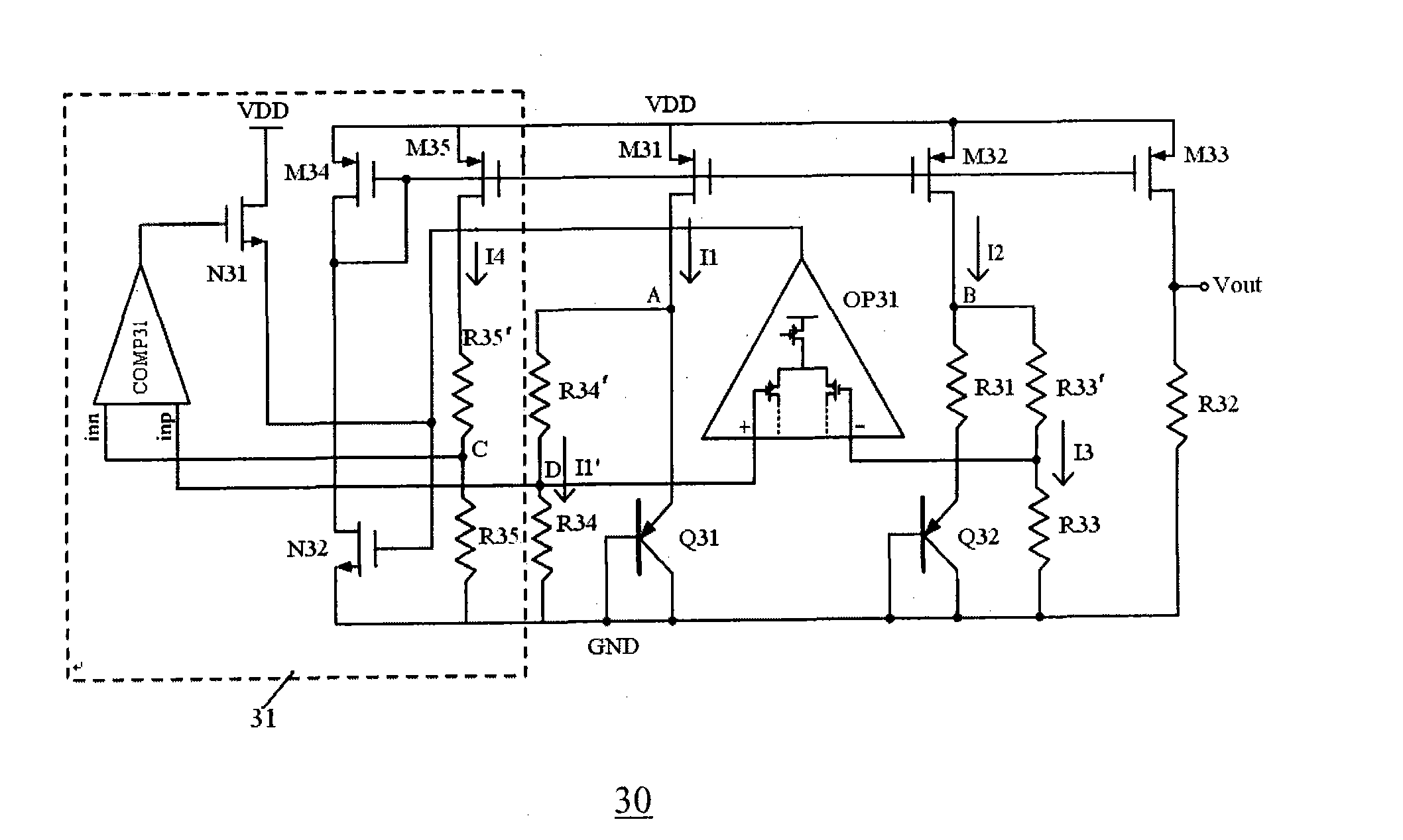 Bandgap voltage reference circuit with start-up circuit