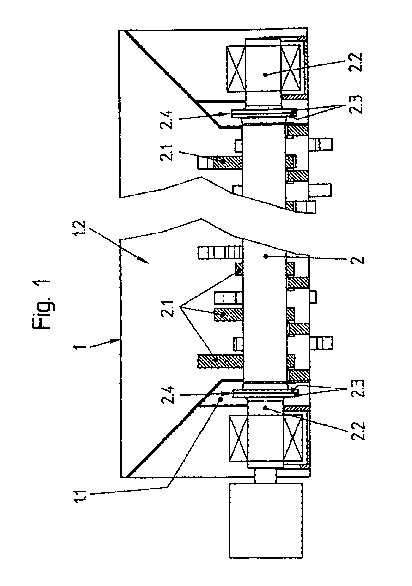 Grinding machine and method of grinding material