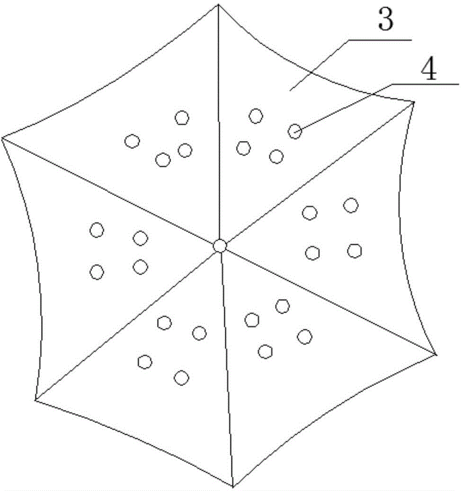 Multifunctional umbrella structure with holes