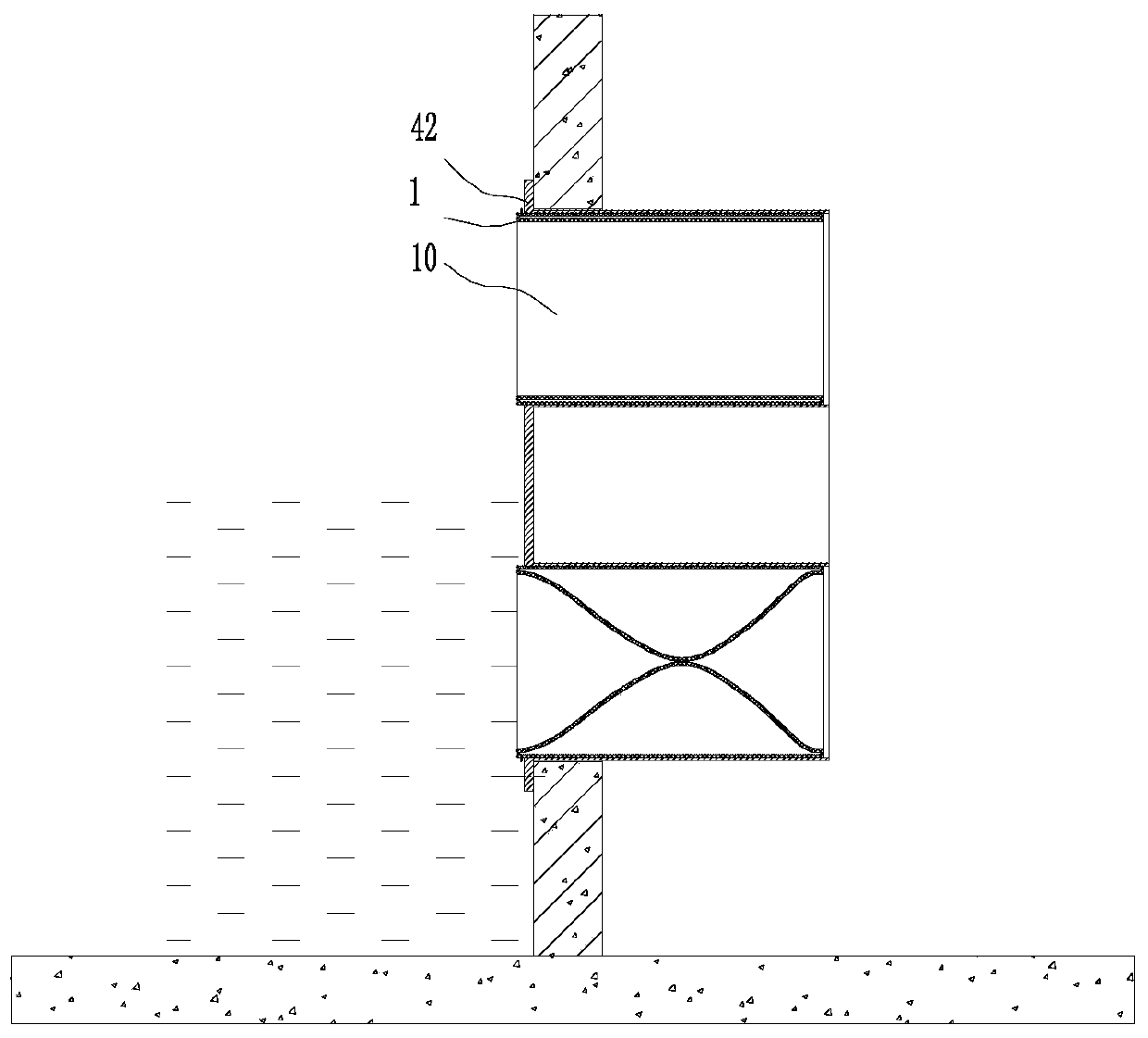 Combined type cut-off device and pipeline equipped with same