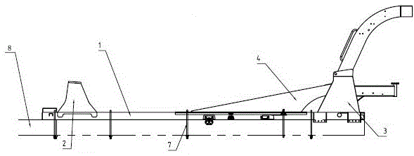 A sub-frame of a large-volume concrete mixer truck