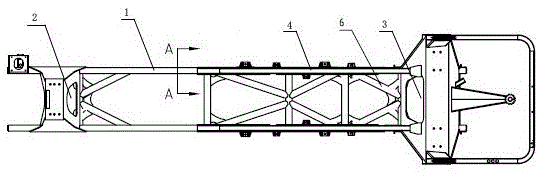 A sub-frame of a large-volume concrete mixer truck