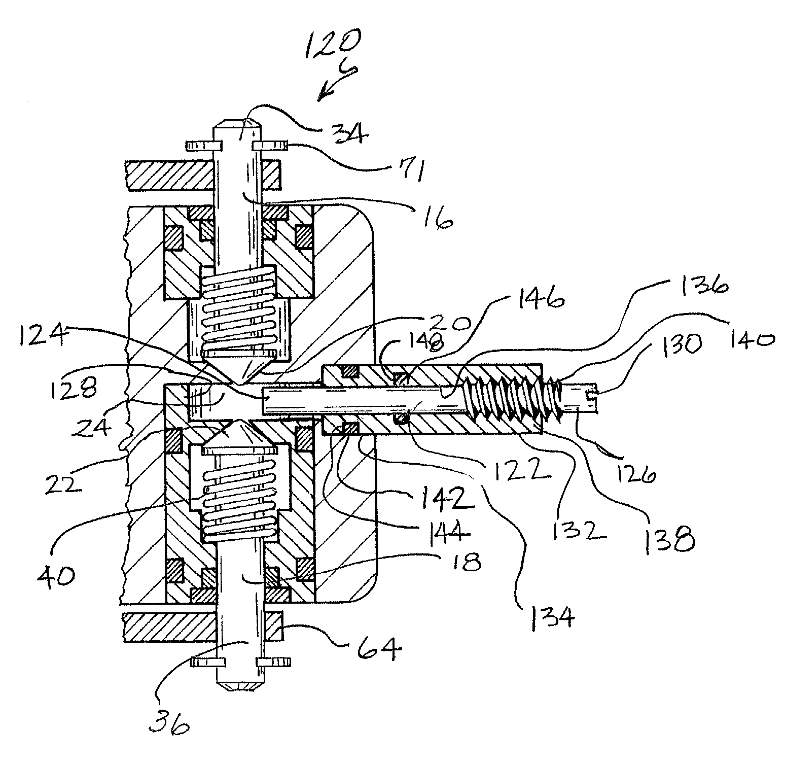 Variable volume valve for a combustion powered tool