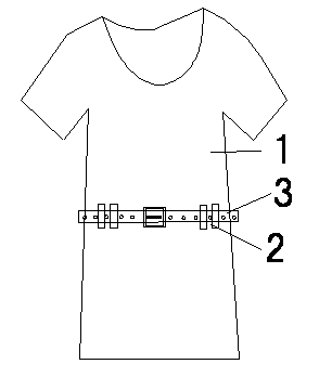 Three-phase braided fabric T-shirt with waistband