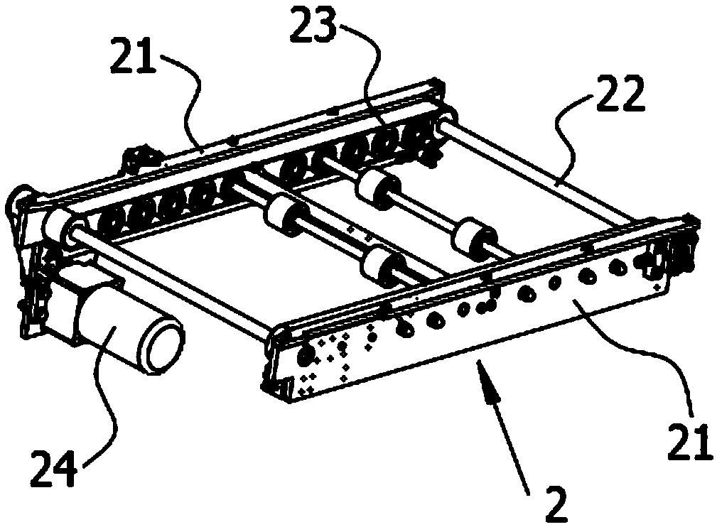 Board frame transmission mechanism of obliquely-vertical board collecting and placing machine