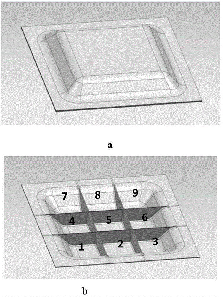 Forming method of superplastic forming/diffusion connecting four-layer structure of grid with variable depth-width ratio