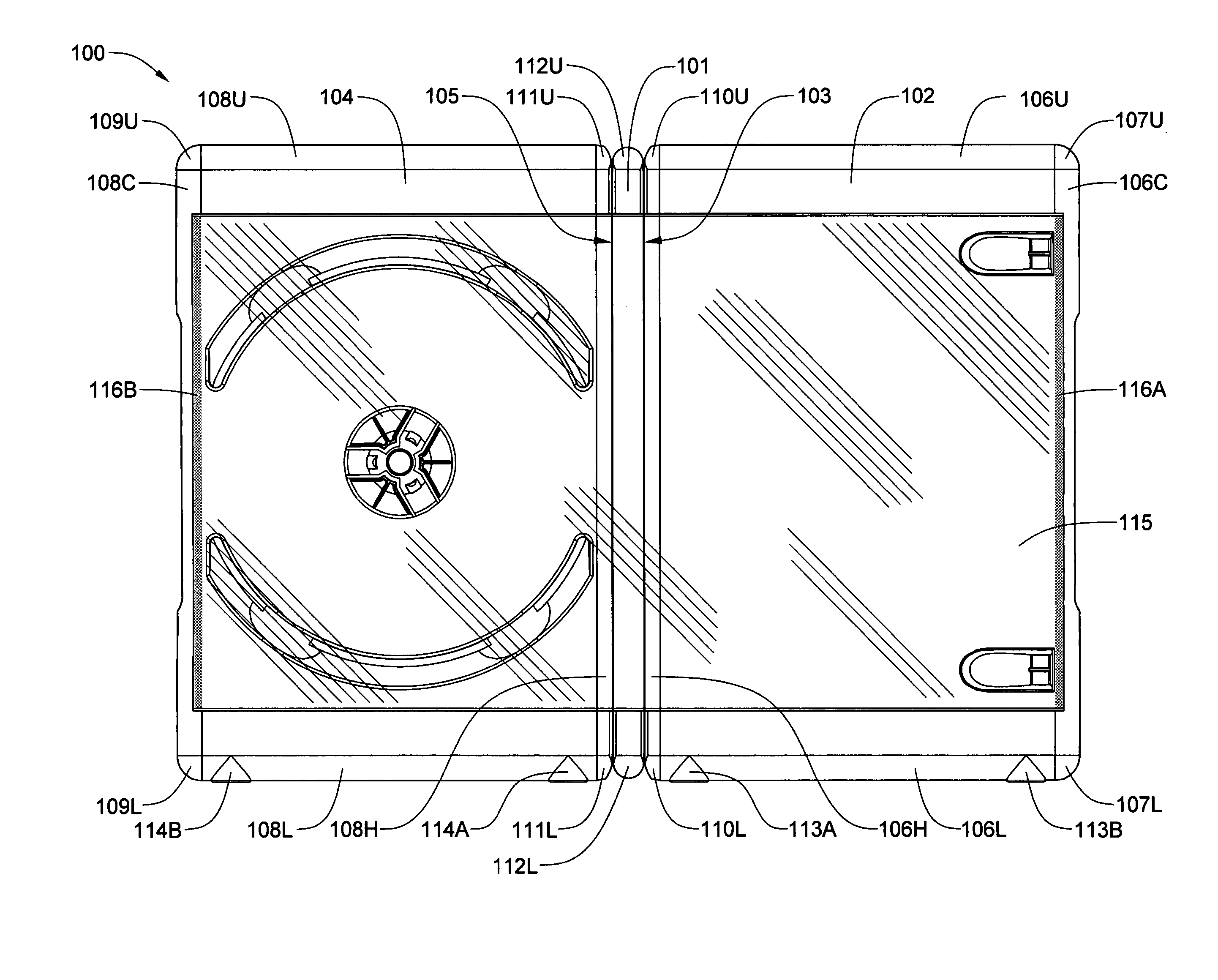 Injection molded case for optical storage discs