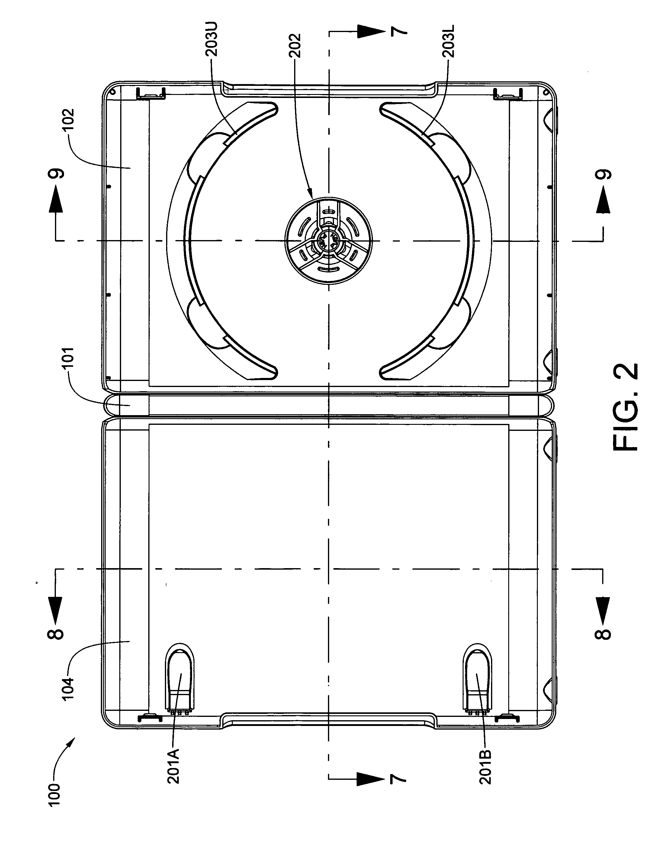 Injection molded case for optical storage discs