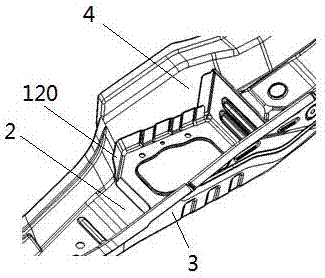 Car trailing arm car body reinforcing plate