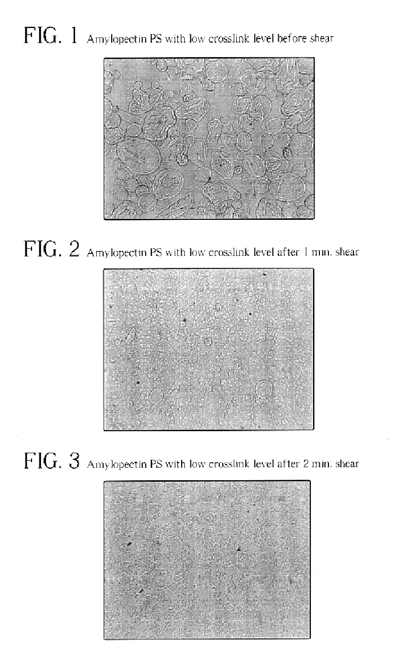 Foodstuff containing discrete starch particles