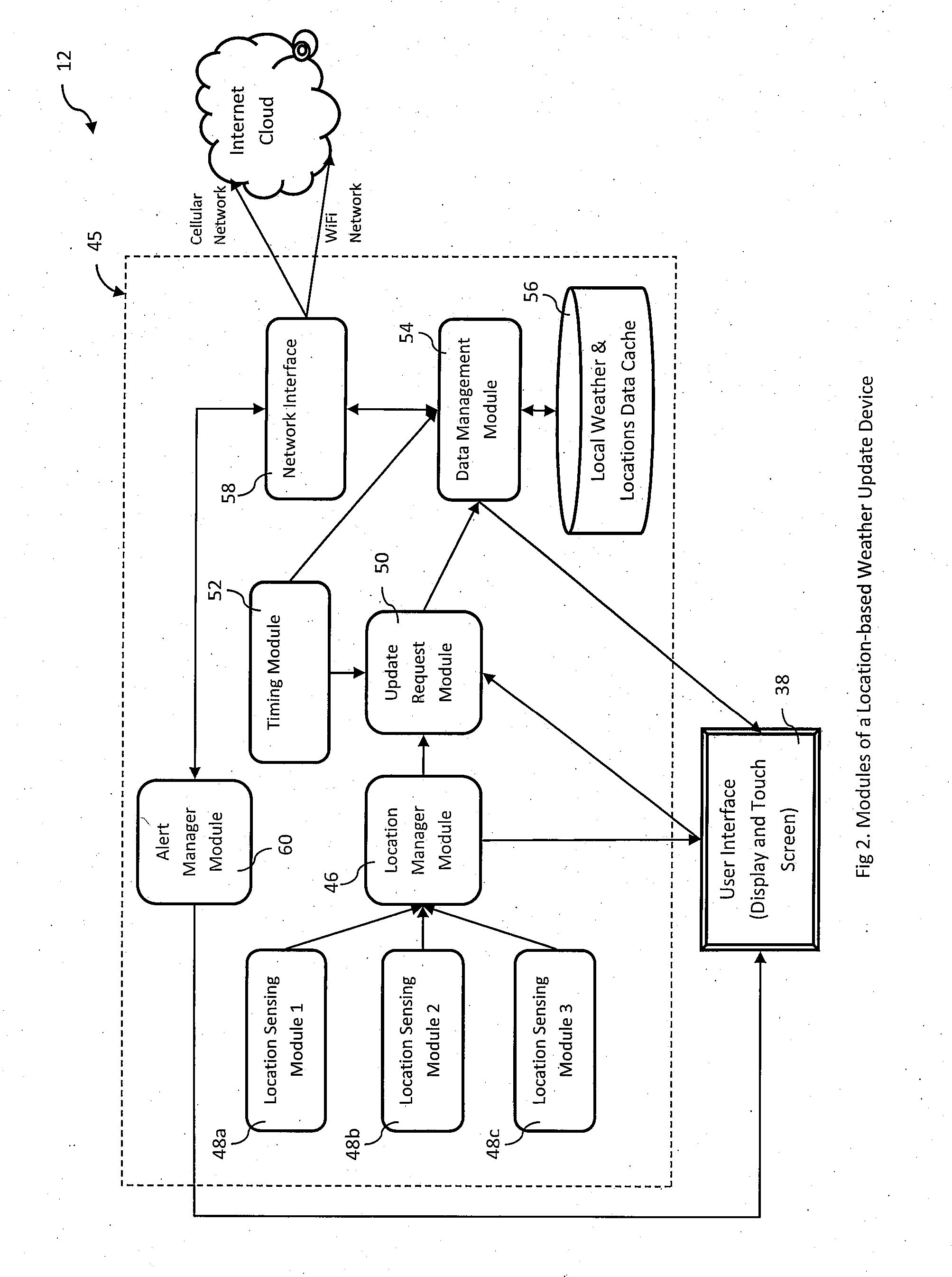 Location-based weather update system, method, and device