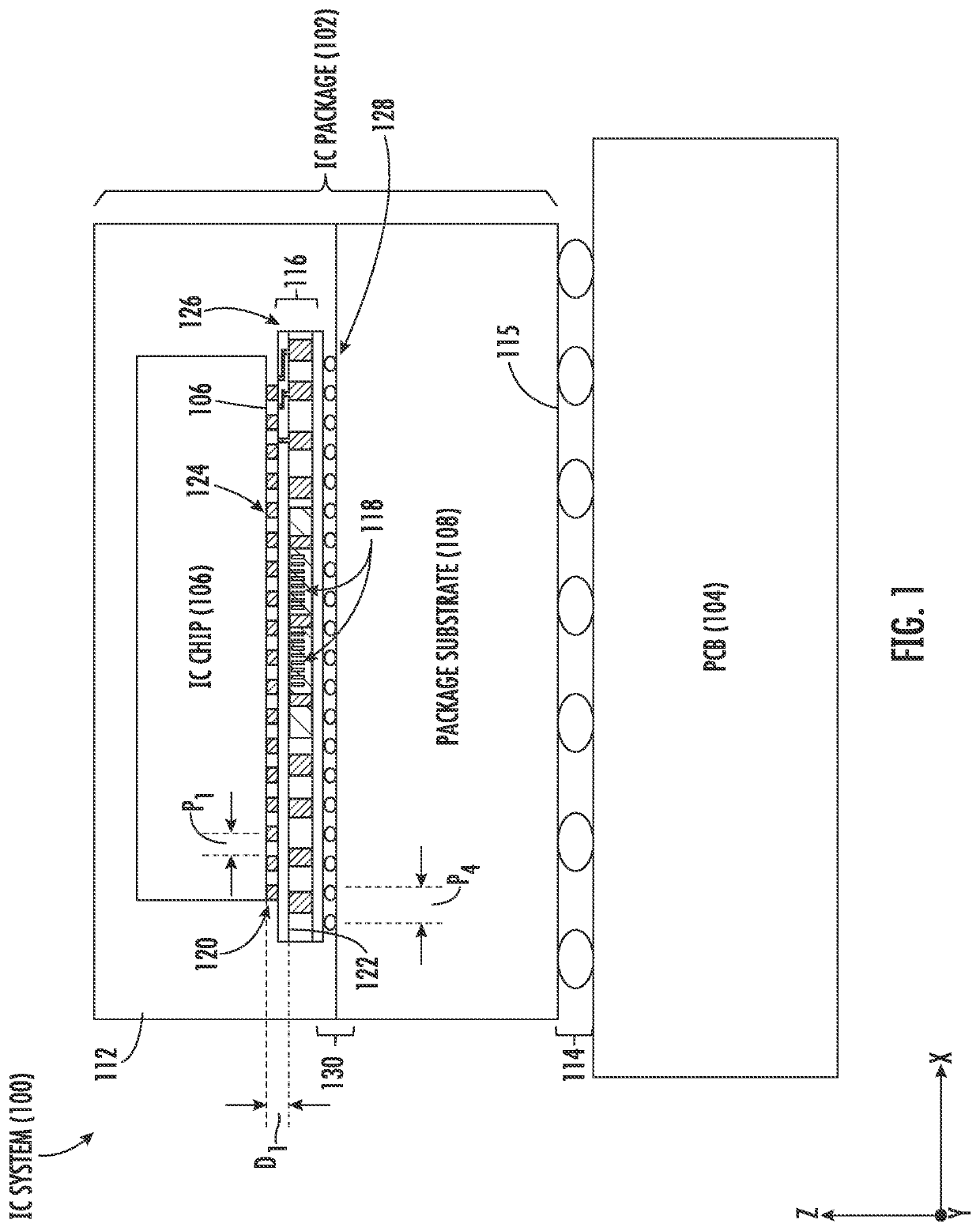 Integrated circuit (IC) packages employing a capacitor-embedded, redistribution layer (RDL) substrate  for interfacing an IC chip(s) to a package substrate, and related methods