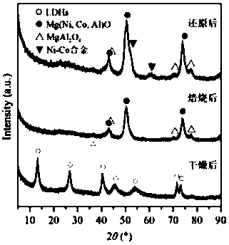 Supported uniform nickel-cobalt (Ni-Co) alloy catalyst and preparation method thereof