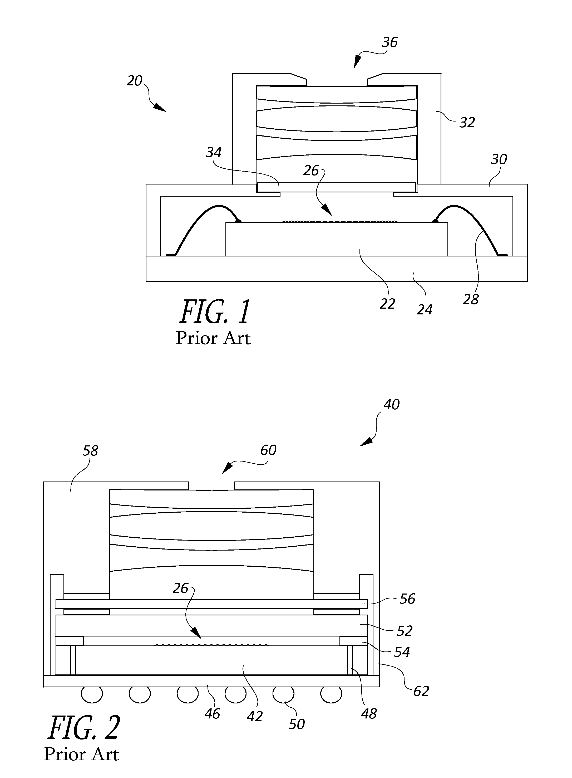 Wafer level optical sensor package and low profile camera module, and method of manufacture