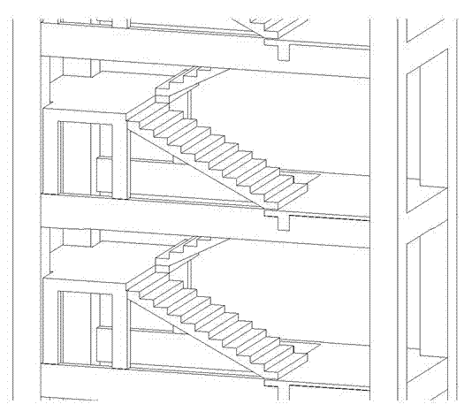 Separation type damping stair