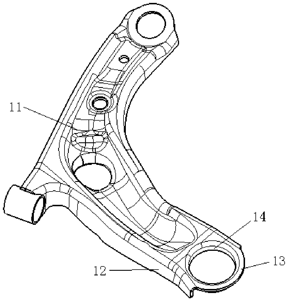 Control arm assembly with turned edge sleeve structure and manufacturing technology for control arm assembly
