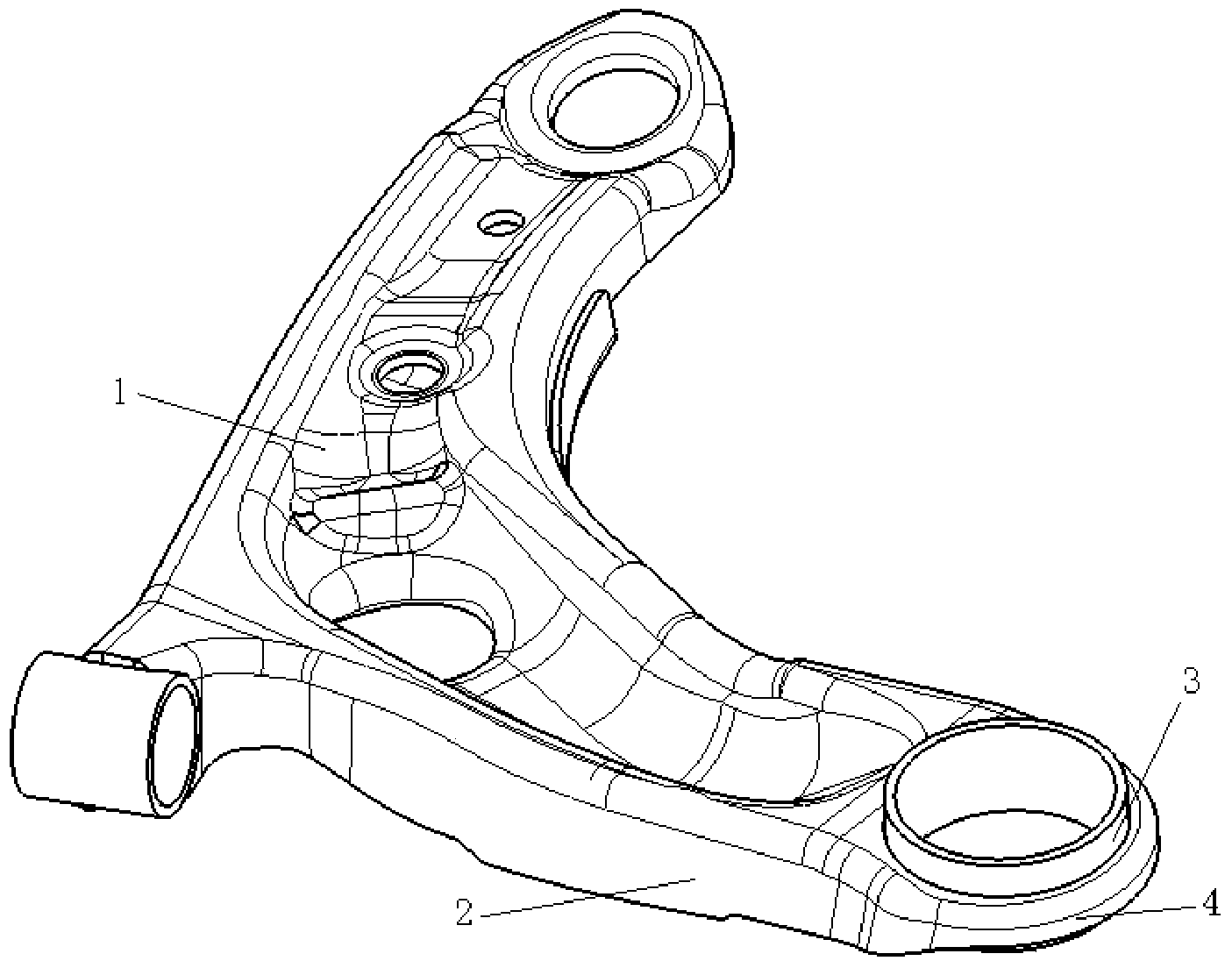 Control arm assembly with turned edge sleeve structure and manufacturing technology for control arm assembly