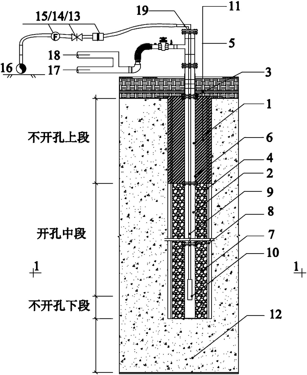 Positive and negative pressure enhanced drainage shaft structure for precipitation of landfill site and construction method