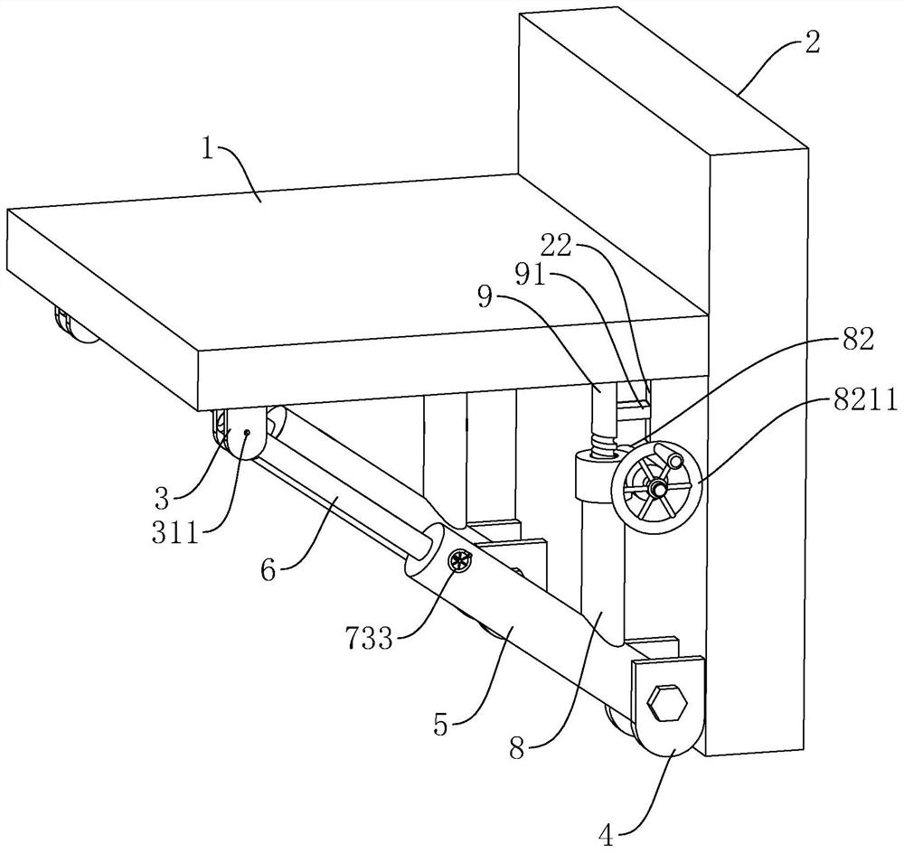 Temporary support device for prefabricated air-conditioning panel