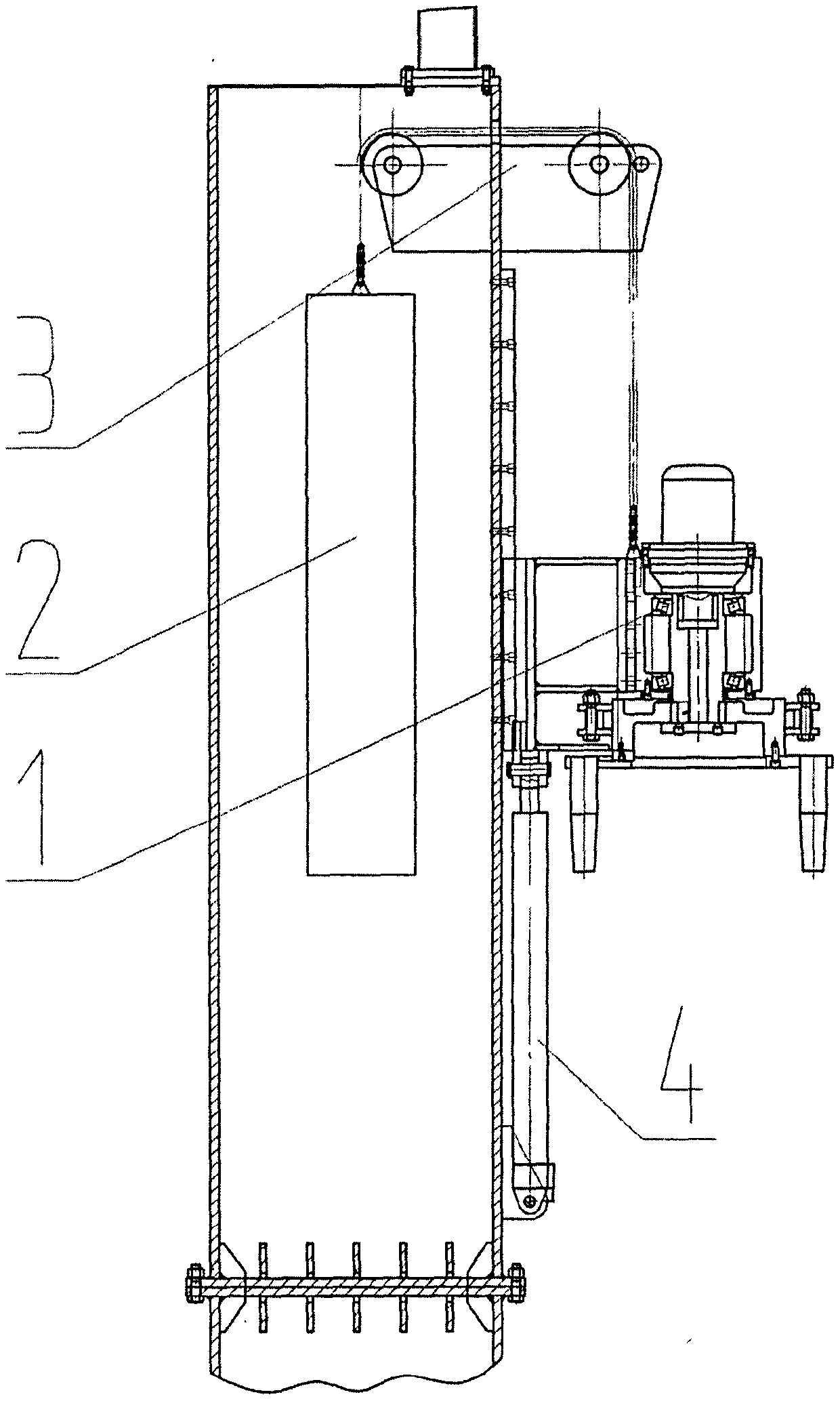 Novel upright assembling and disassembling device for upright columns of hydraulic support