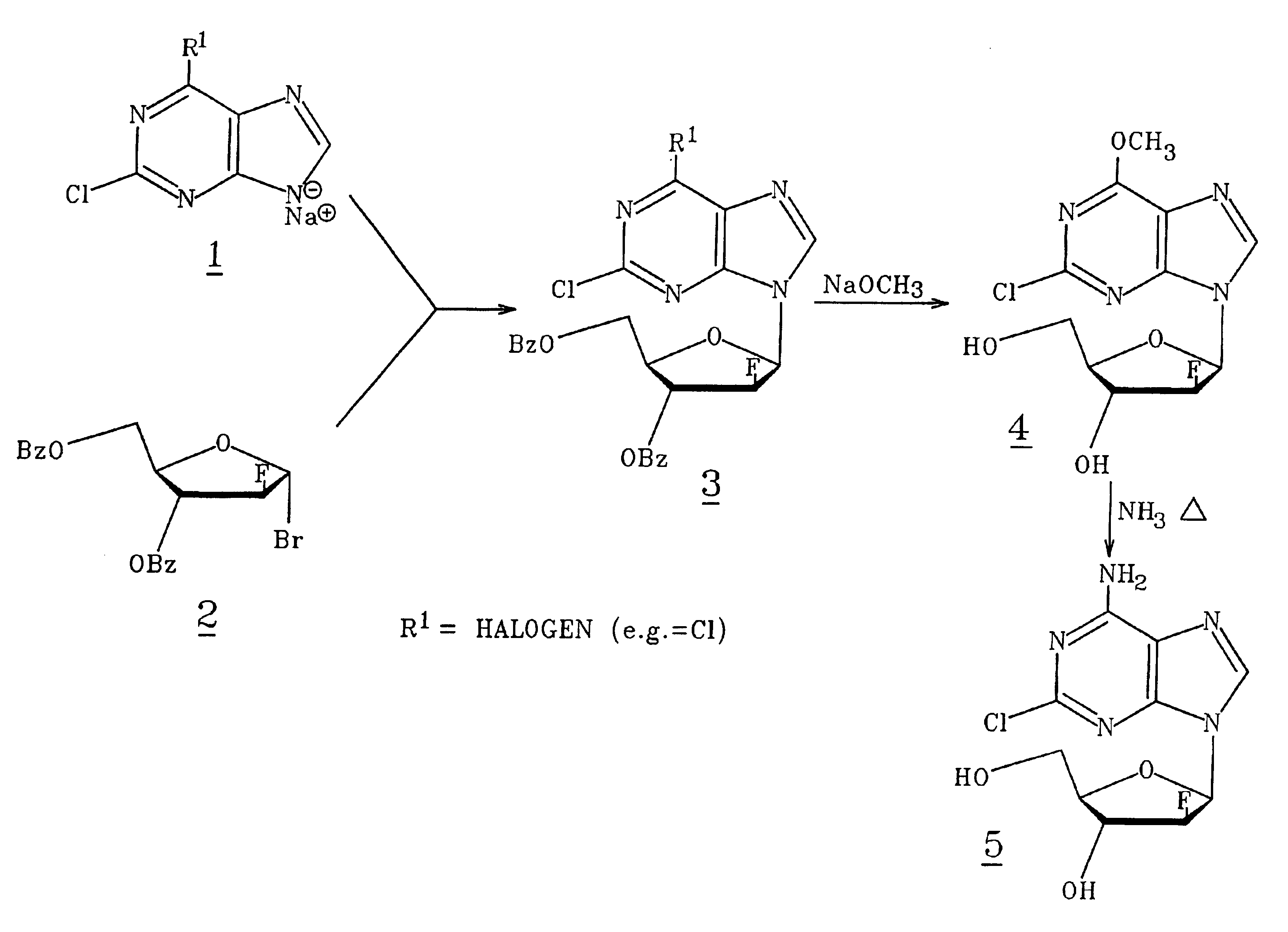 Method for synthesizing 2-chloro-9-(2-fluoro-beta-D-arabinofuranosyl)-9H-purin-6-amine