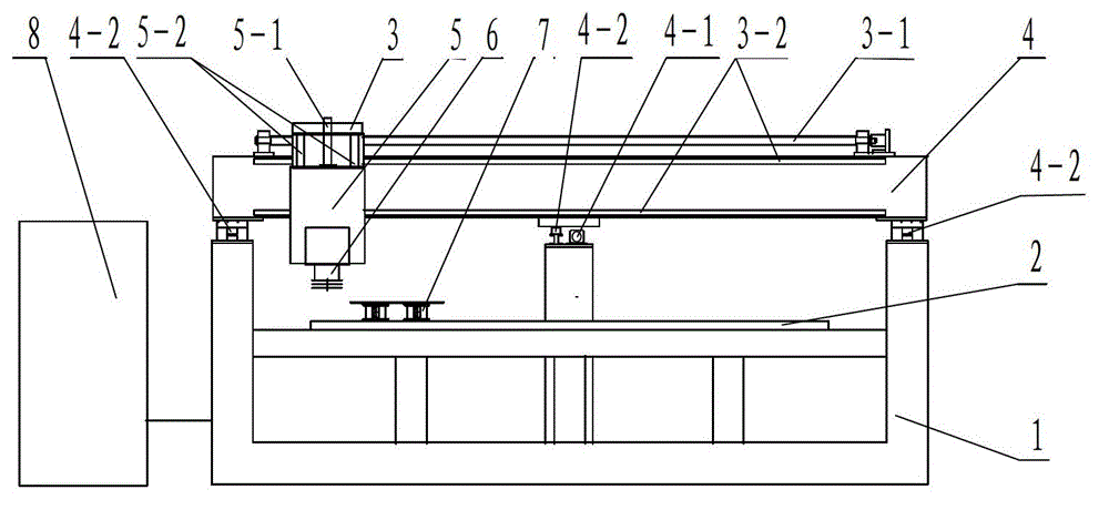 Machining method of T-shaped movable beam irregularly-shaped glass machining system