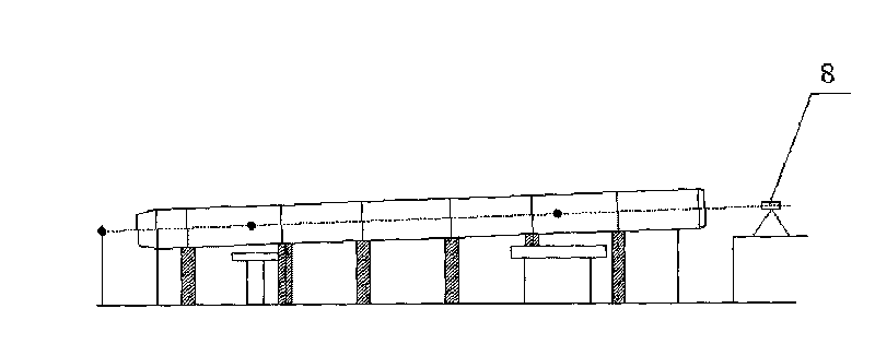 Adjustment method for center line of rotary kiln cylinders