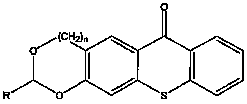 Cyclic acetal base-containing thioxanthone photo initiator and preparation method thereof