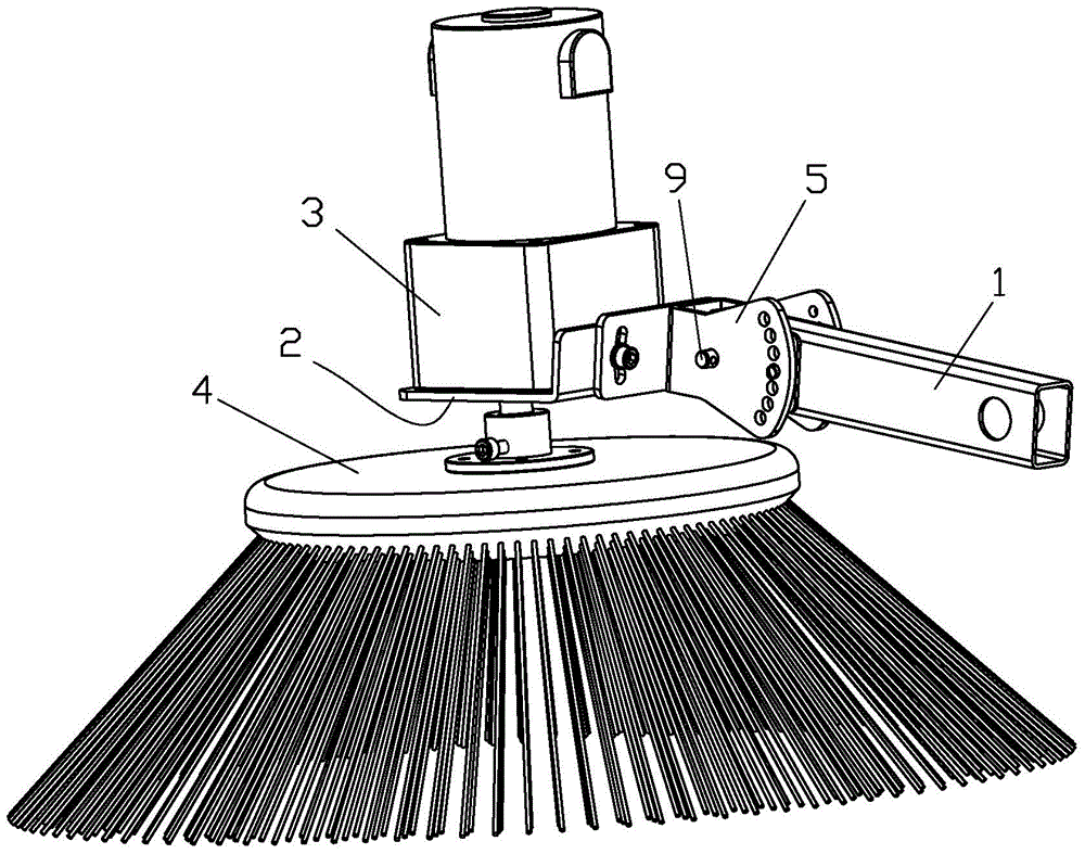 Universal regulating mechanism of sweeper side brush handle