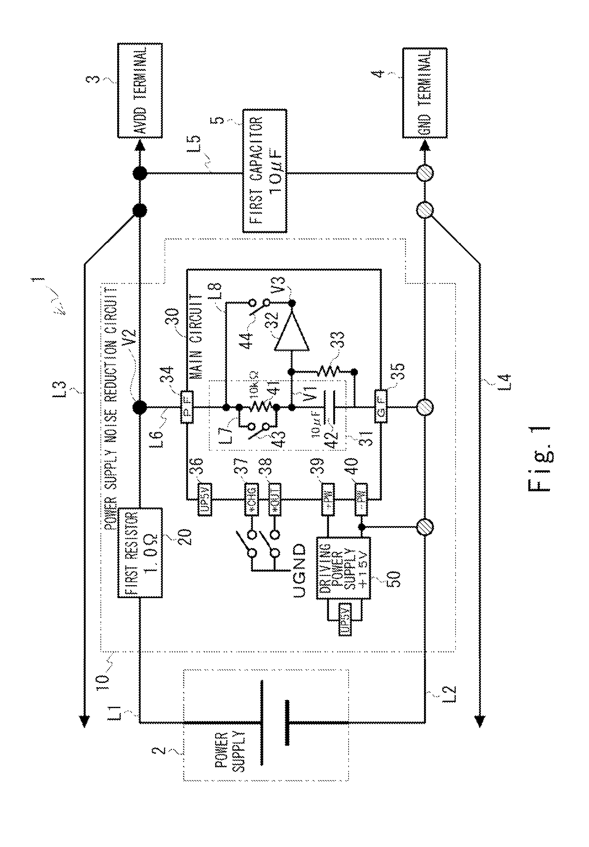 Power supply noise reduction circuit and power supply noise reduction method